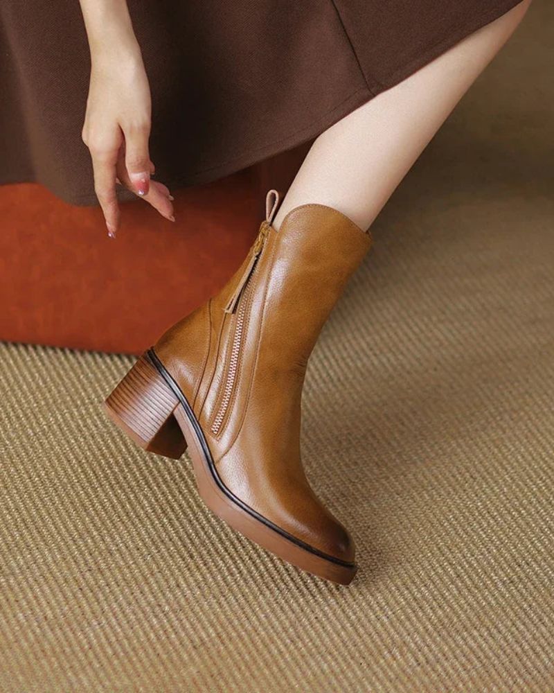 Myriam Premium Leather Ankle Boots