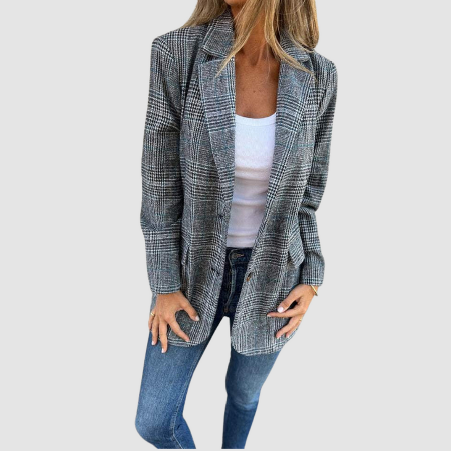 Isabel Elegant Plaid Winter Blazer