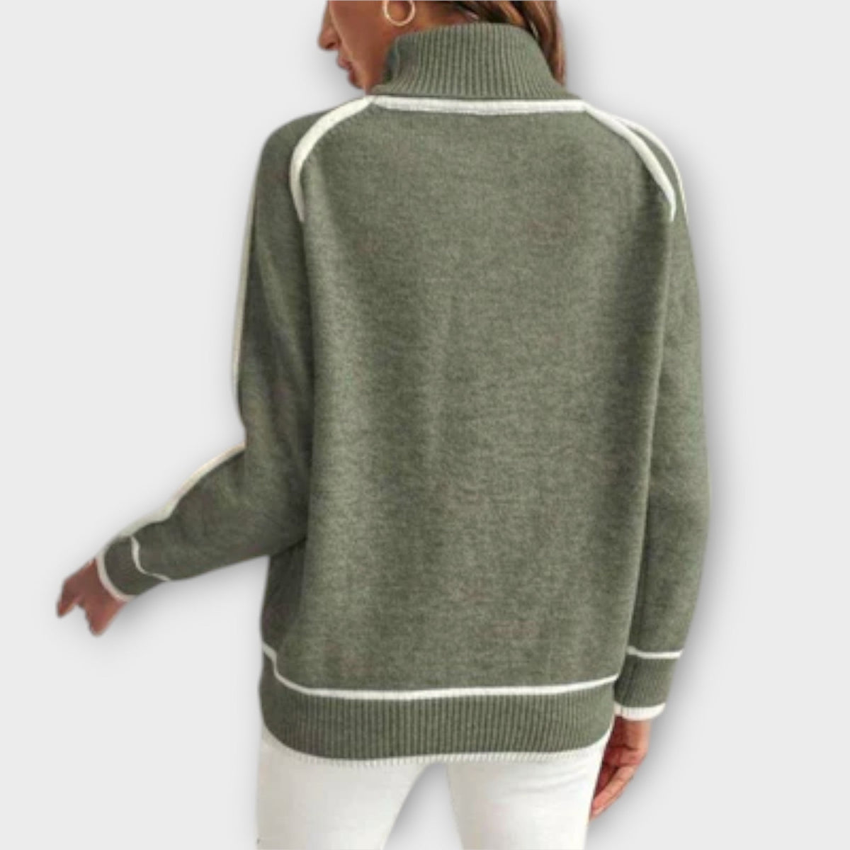 Christine - Luxurious Olive Green Knit Sweater