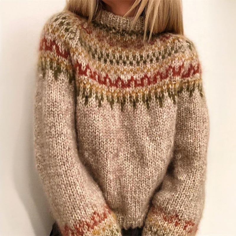 Women's warm and comfortable sweater with nordic design