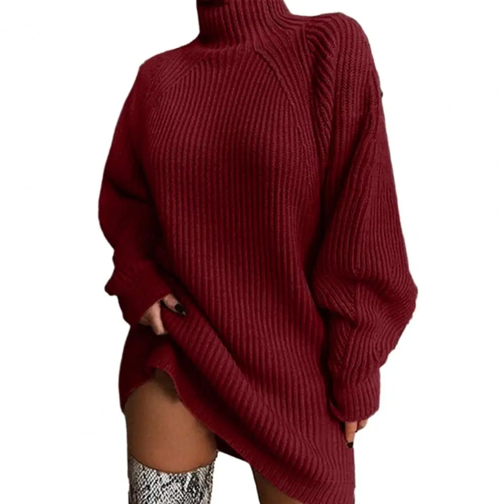 Women's Turtleneck Sweater Dress for Winter
